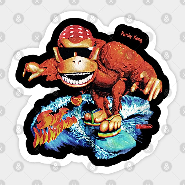 Funky Kong - Surf Video Game Sticker by nicklower